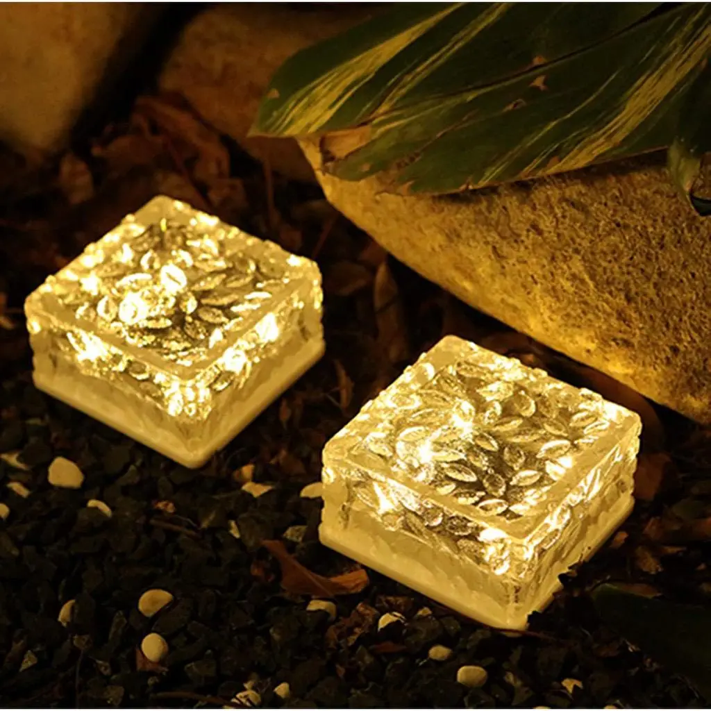 Cheapest Solar Brick Outdoor Garden Light 6 LED Ice Cube  Waterproof Lamp