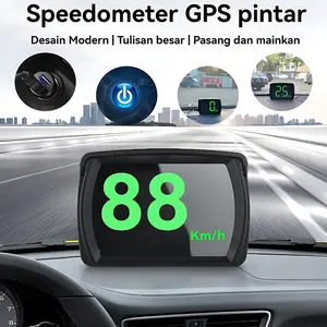 Speedometer GPS Mobil Dengan Tampilan HUD Headup KM/H MPH Huruf Besar LED Untuk Mobil dan Motor