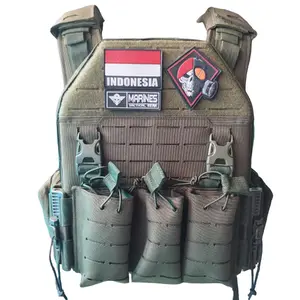 Rompi Tactical Mamba Laser Cut Hitam Hijau Pelepas Cepat Quick Release Outdoor Sport