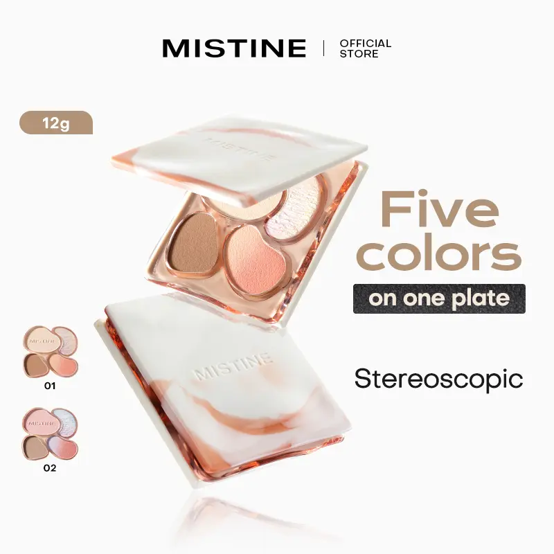 【NEW】MISTINE Thai Milk Coffee Face Makeup Highlighter Contouring Blush All-in-One Palette
