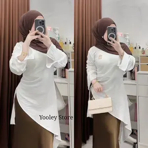Long Tunik Aira Atasan Wanita Polo Linen Casual Bahan Nyaman Gaya Elegan dan Modern Cocok untuk Aktivitas Sehari-hari