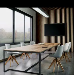 meja meeting kayu mahagony 250x100x75 meja rapat kantor