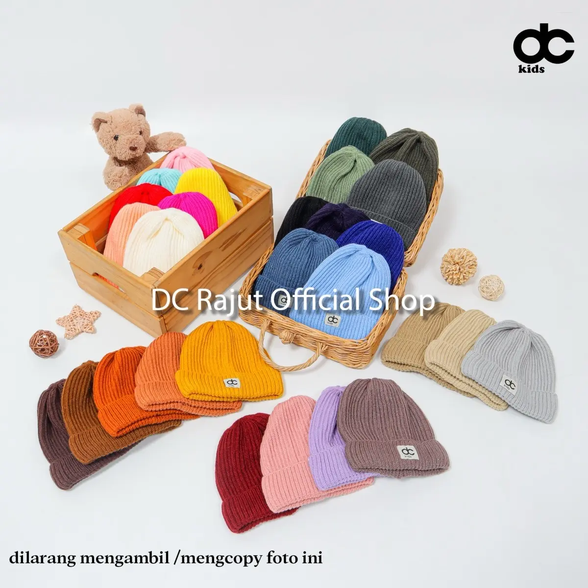 beanie hat kupluk Rajut Bayi DC Kids Premium Tanpa Bordir Nama