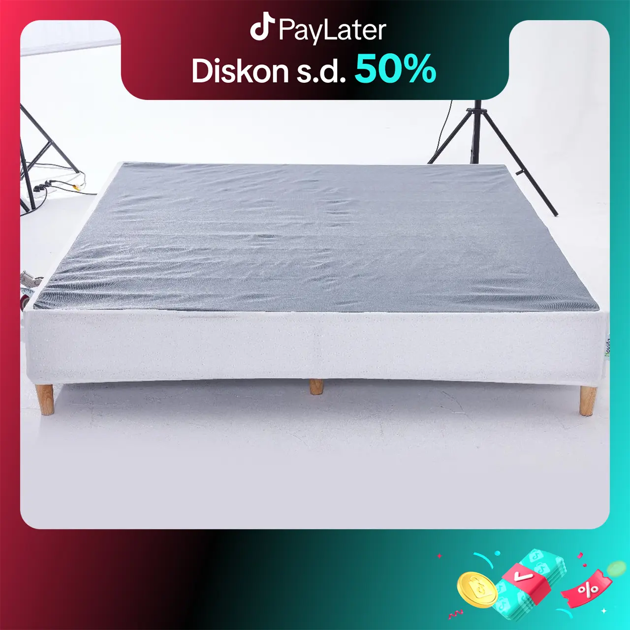 【Ranjang Besi Novilla】Rangka Tempat Tidur Murah! Tersedia dalam berbagai ukuran, cocok untuk kamar tidur rumah, asrama, dan rumah sewa, baik untuk single maupun double