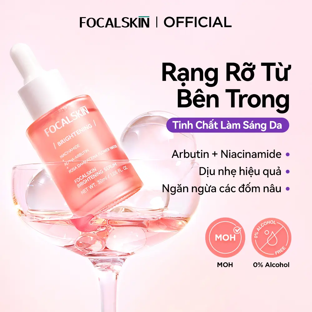 FOCALSKIN Tinh chất Serum Bright Balance Niacinamide α-Arbutin VitaminC hỗ trợ dưỡng da tươi tắn phù hợp cho da nhạy cảm 15ml/30ml | Làm Đẹp Da Skincare Dưỡng Ẩm Da Cấp Ẩm Chăm Sóc Da