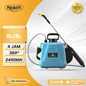 REAIM Semprotan Elektrik Sprayer Shoulder Type 5/8 Liter Sprayerelektrik Semprotan hama Semprotan elektrik otomatissprayer teleskopic atur panjangnya untuk kapasitas tangki5/8 liter - Tabung 8L + Spray