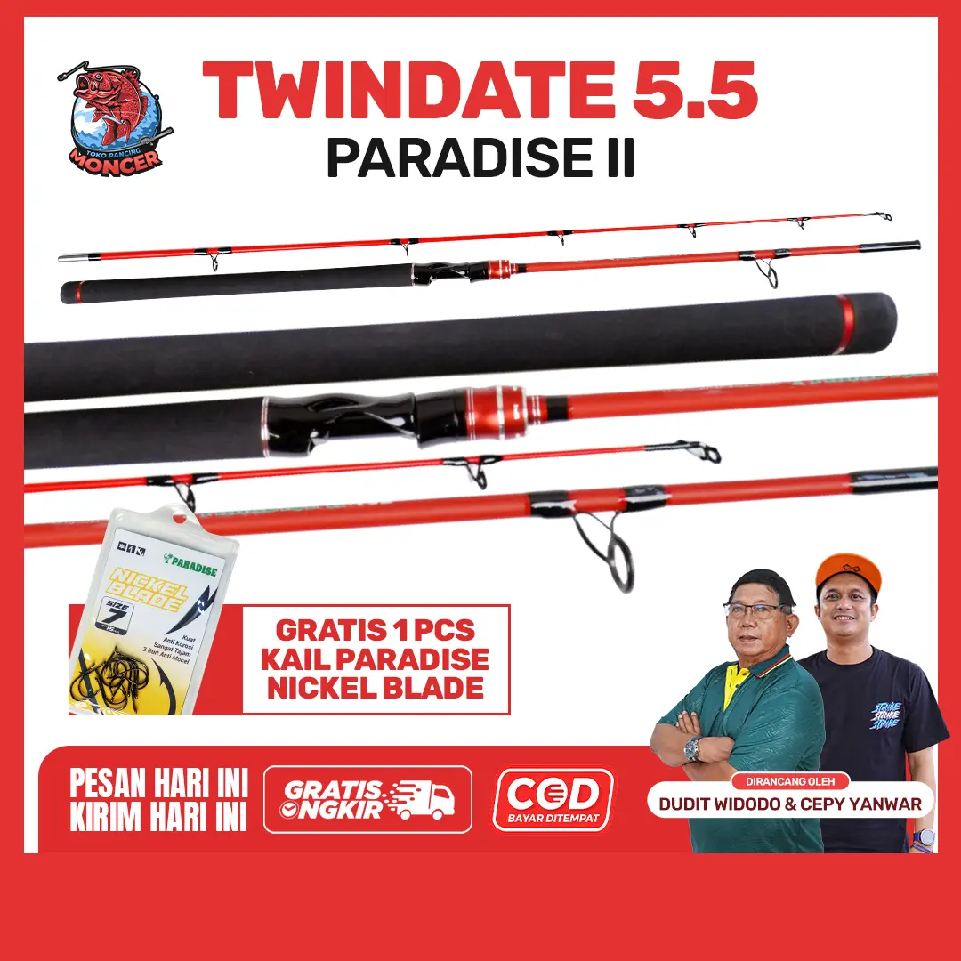 Joran Tornado Paradise II Fiber Solid Composite 150CM 165CM 180CM 210CM | Garansi 1 Tahun | Joran Pancing Ikan Umpan