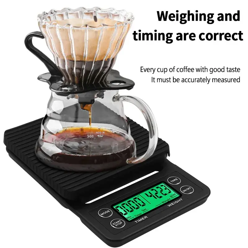 Drip Coffee Scale 3kg/0.1g 5kg/0.1g With Timer Portable Electronic Digital Scale High Precision LCD Electronic Scales