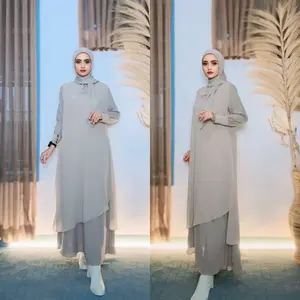 Parayou Alina Gamis Wanita Set Hijab Busui Friendly Airflow Dress Seragaman Kondangan Ceruty BabyDoll Panjang Polos Muslim Dewasa Syari Mewah Remaja Lebaran 2026 Jumbo