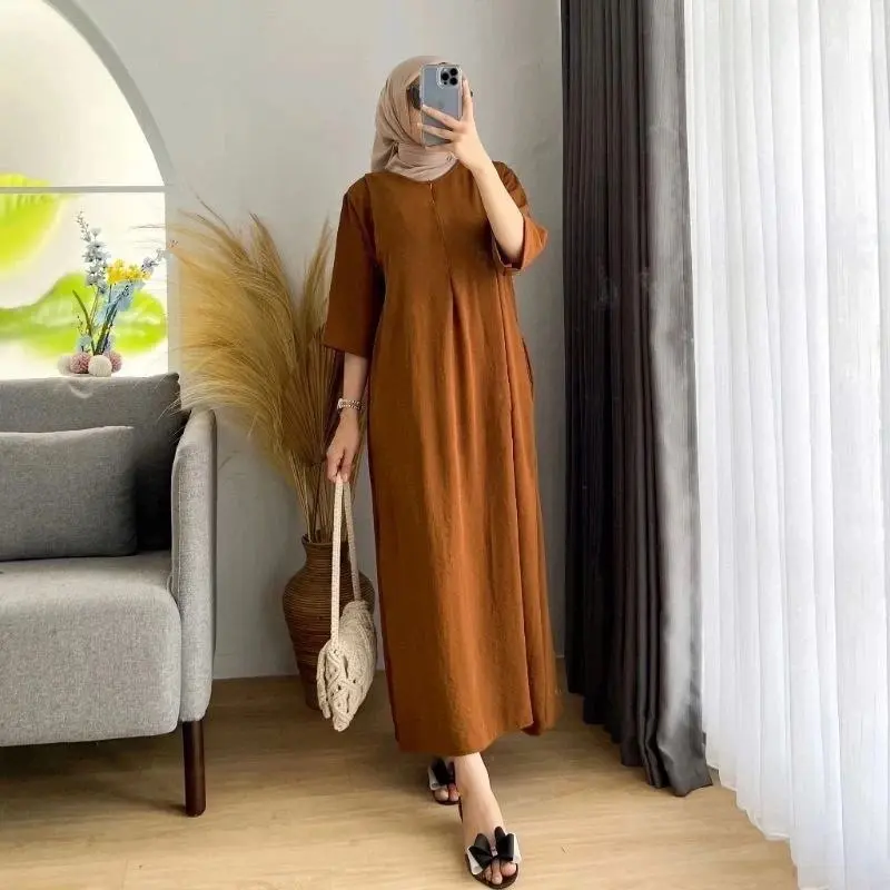FRONT ZIP CRINKLE DRESS FIT TO XL