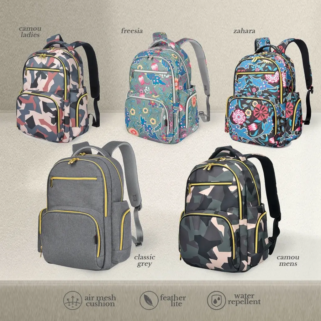 Mothernest Lightweight Mama Bag Diaper Backpack with USB Port - Water-Repellent and Anti-Theft