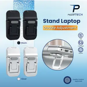 Stand Laptop Double Adjustment Anti Panas Universal Portable Bahan Metal Braket - Computer Aksesoris