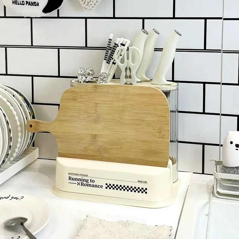 99KHOME Rak Pisau Dapur Tempat Sendok Garpu Multifungsi Tempat Talenan Utensil Drain Holder K1088