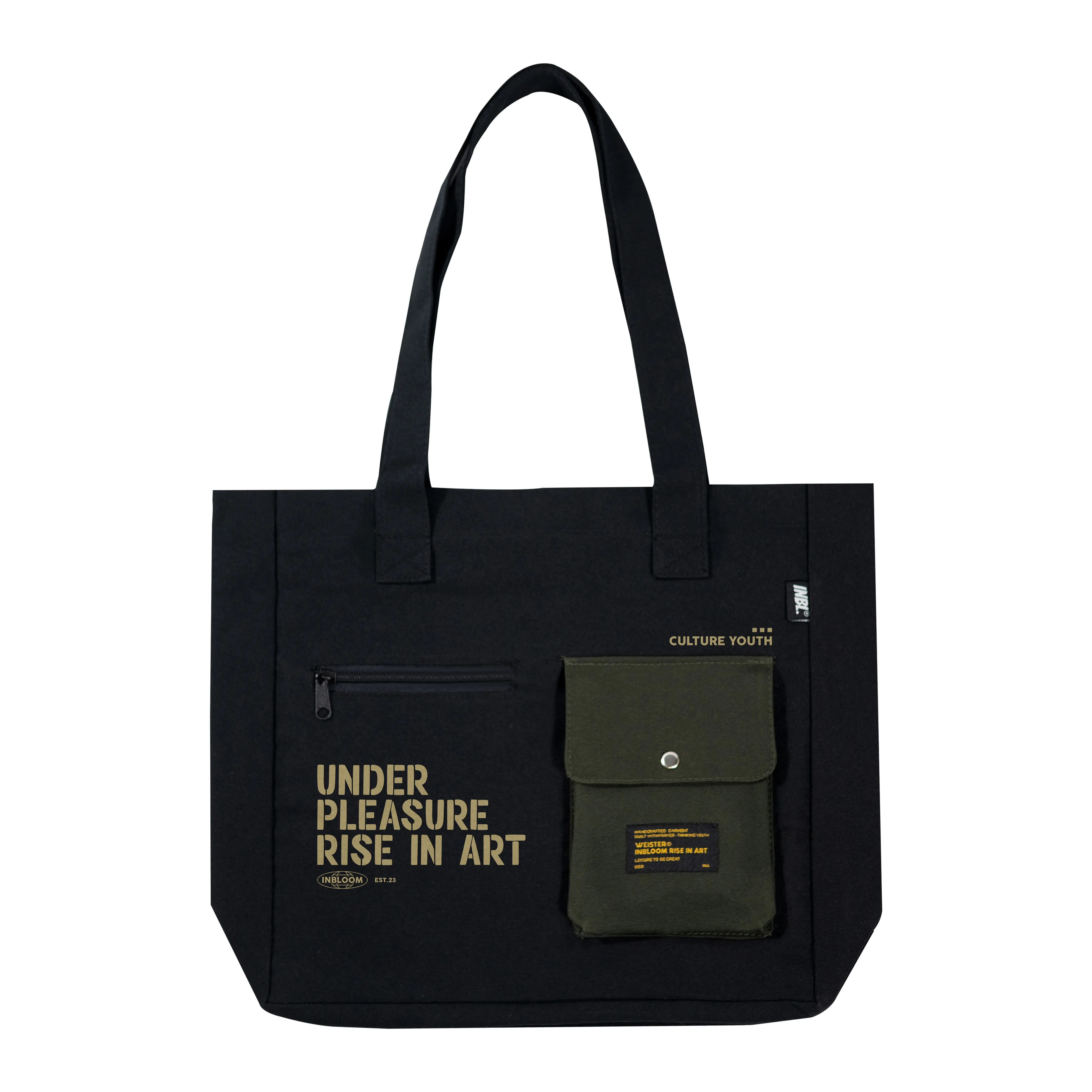 INBL Tote Bag Pleasure Totebag Kanvas Resleting