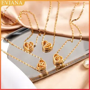 kalung titanium wanita elegan Kalung Rantai Fashion Trend Kalung  Wanita  Premium Quality Aksesoris gold perhiasan S-496 COD