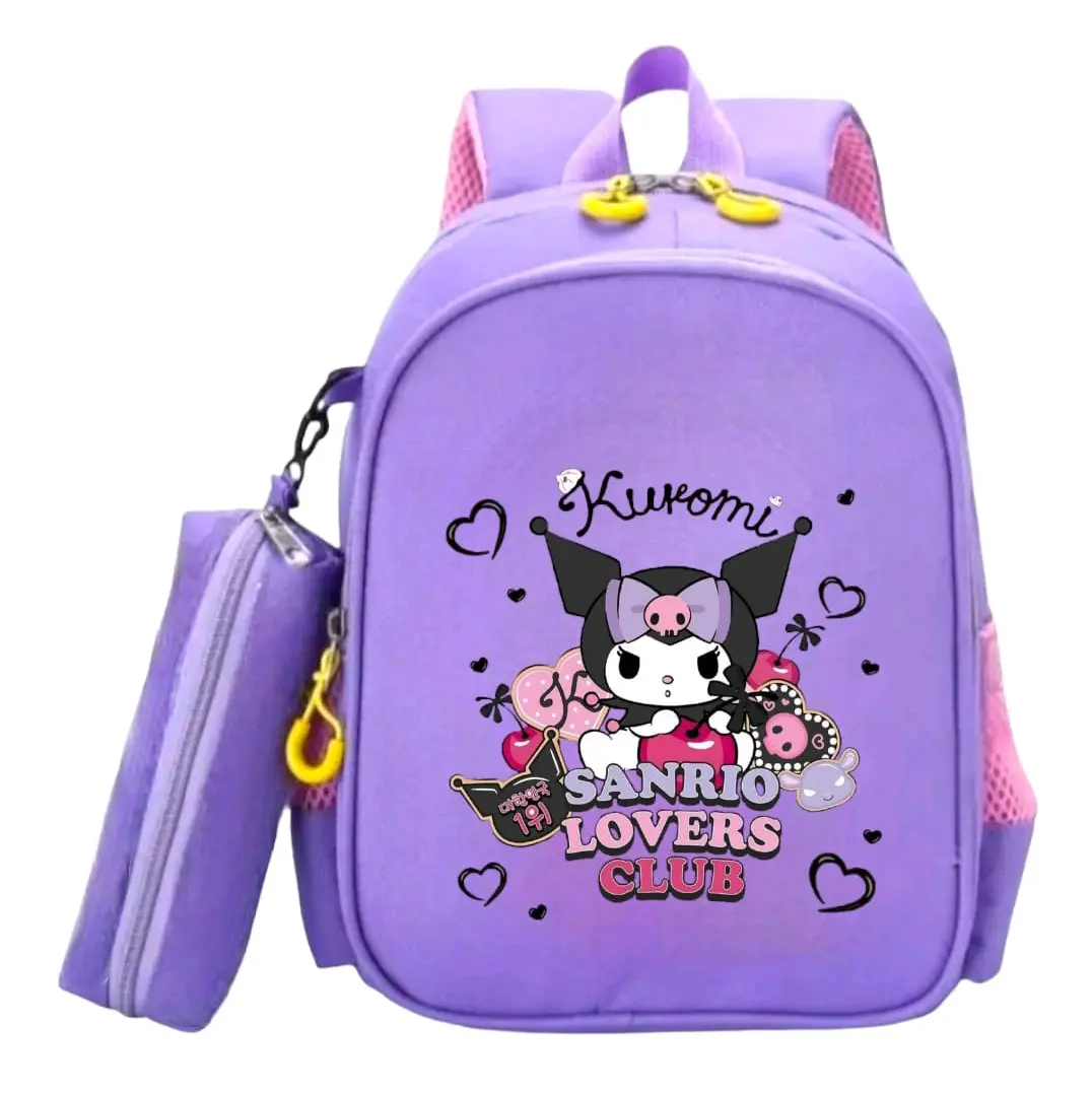 Tas Ransel Sekolah Anak TK & SD kelas 1 Karakter Kuromi dompet Fashion 35×27