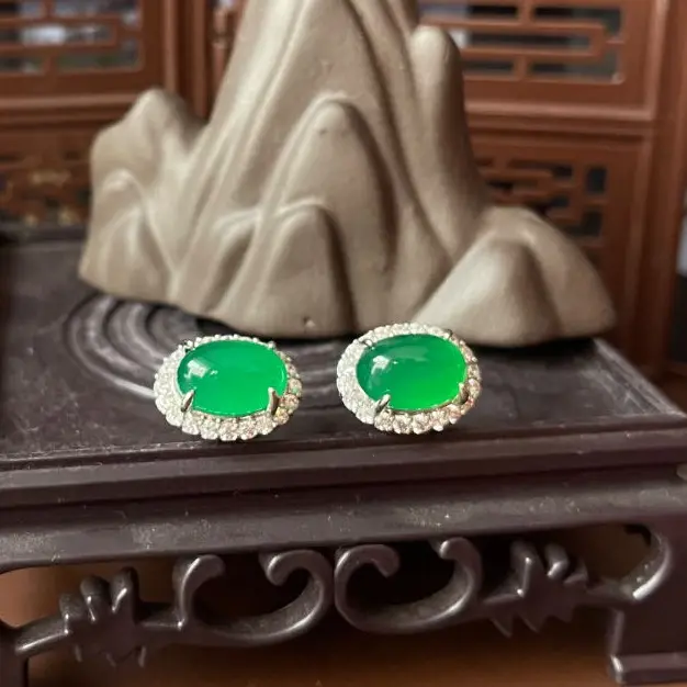 Pure natural luxury chalcedony earrings