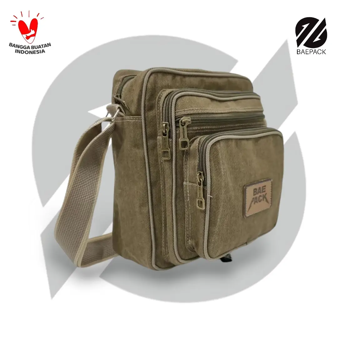 Tas Kanvas Tas Selempang Kanvas Sling Bag Tas Messenger Tas Kuliah Tas Hangout Tas Pria Selempang Canvas Hitam
