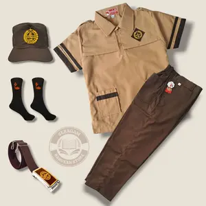 Setelan Lengkap Seragam Pramuka siaga SD Anak Laki-laki Baju Lengan Pendek Celana Panjang Kelas 1-6
