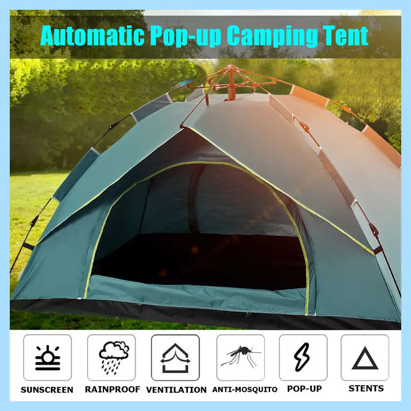 [SG] Automatic Pop Up Tent/ Outdoor Foldable Camping Tent/ Portable Picnic Beach Tent/ 3-4 Person Water Proof Tent