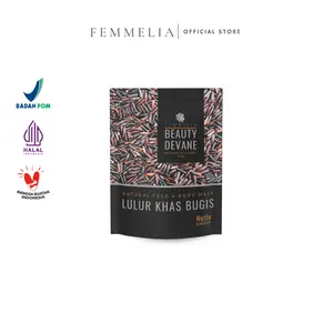 FEMMELIA Lulur Khas Bugis Bedda Lottong 250gr Masker Hitam Mencerahkan Pencerah Sebelum Mandi.
