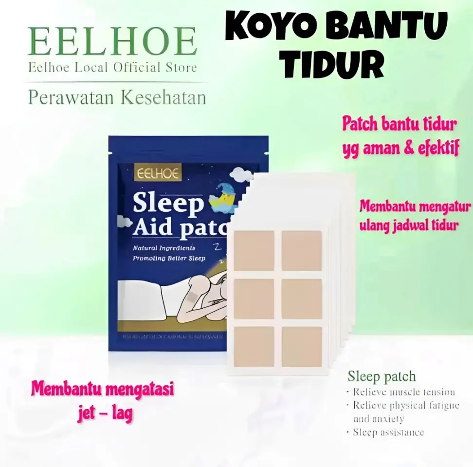 48 Patch - Herbal Sleep Patch Melatonin - Koyo Therapy Eye Masker sleeping mask nads Bantu Susah Tidur Insomnia