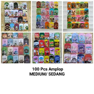 ( 100 Pcs ) Amplop Lebaran Size MEDIUM 7x12cm . 1 Pack Isi 10 Pcs