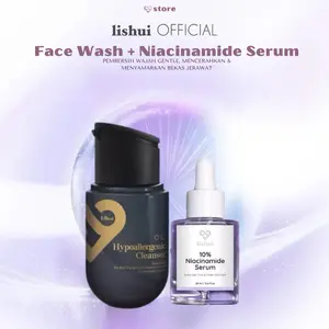 [LISHUI] Bundling Face Wash & 10% Niacinamide Serum Untuk Membersihkan Wajah, Membantu Mencerahkan dan Menjaga Kelembapan Kulit