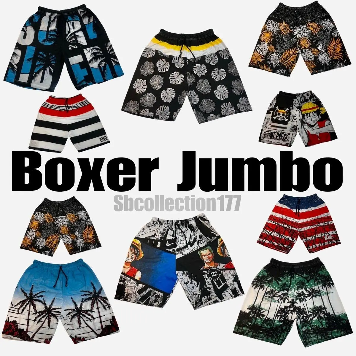 PAKET BOXER JUMBO PRIA WANITA BAHAN KAOS PREMIUM - BOXER SURFING - BOXER KARAKTER