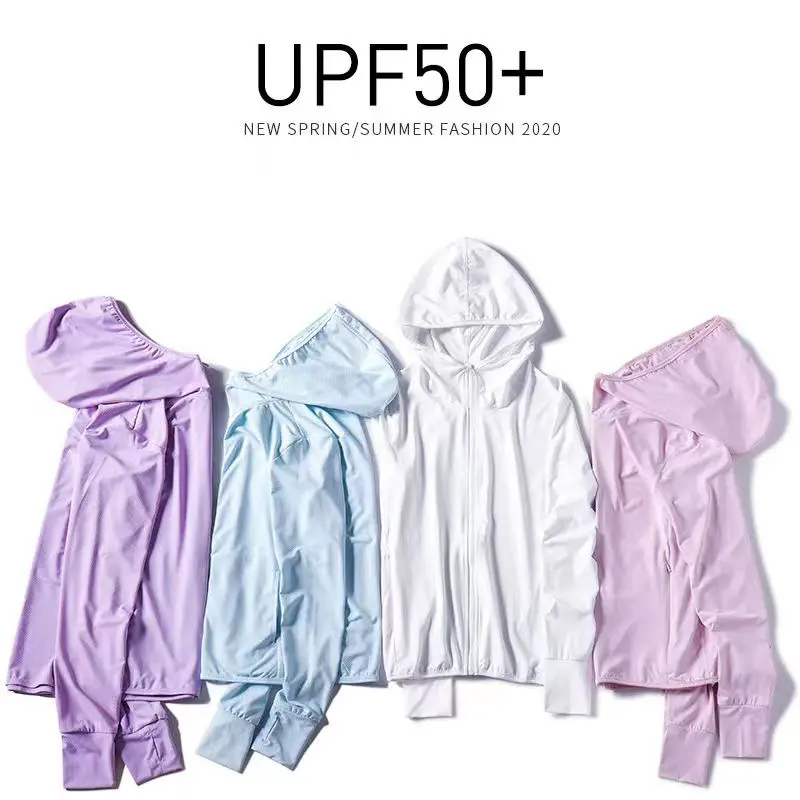 UPF50+ Ice Silk Sunscreen Clothing for Men and Qomen UV Protection Summer Elastic Breathable Sunscreen Clothing Couple Jacket #u0001