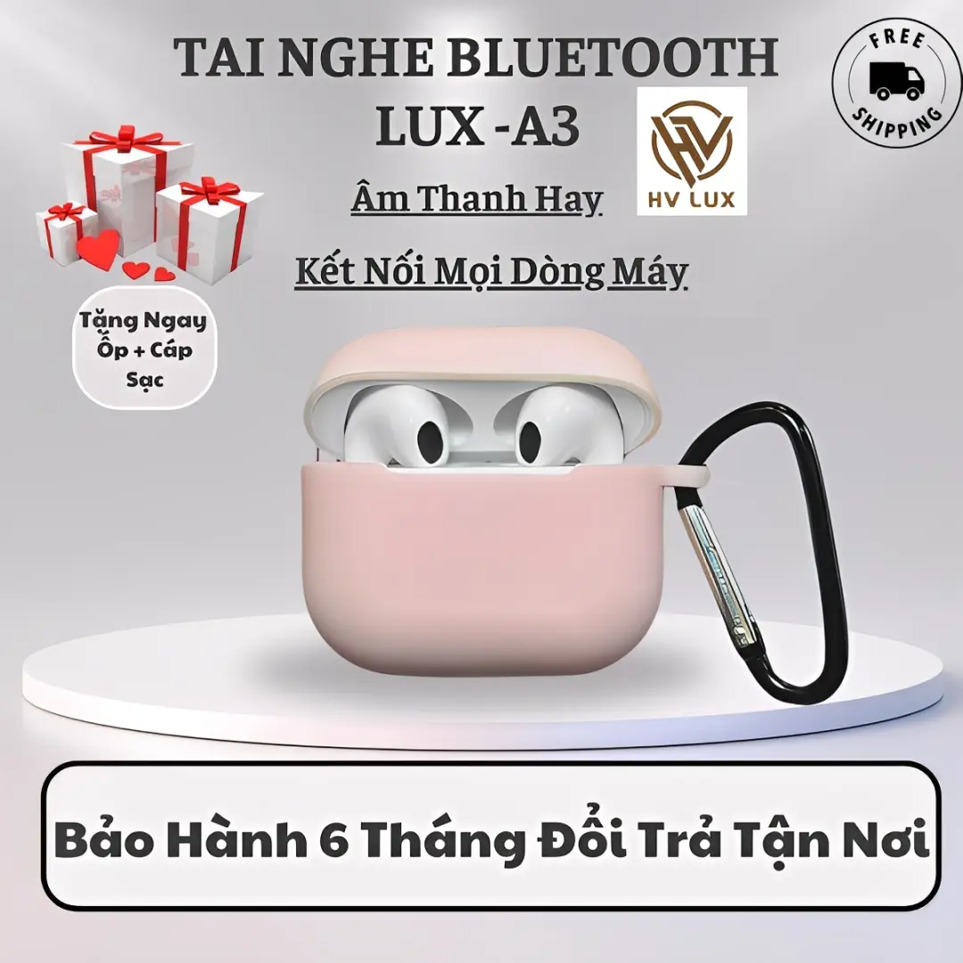 (HVLUX) Tai Nghe Bluetooth Không Dây  LUX A3 Âm Thanh Hay,Tặng Ốp-Cảm Ứng Chạm, Kết Nối Mọi Dòng Máy- tai nghe không dây.