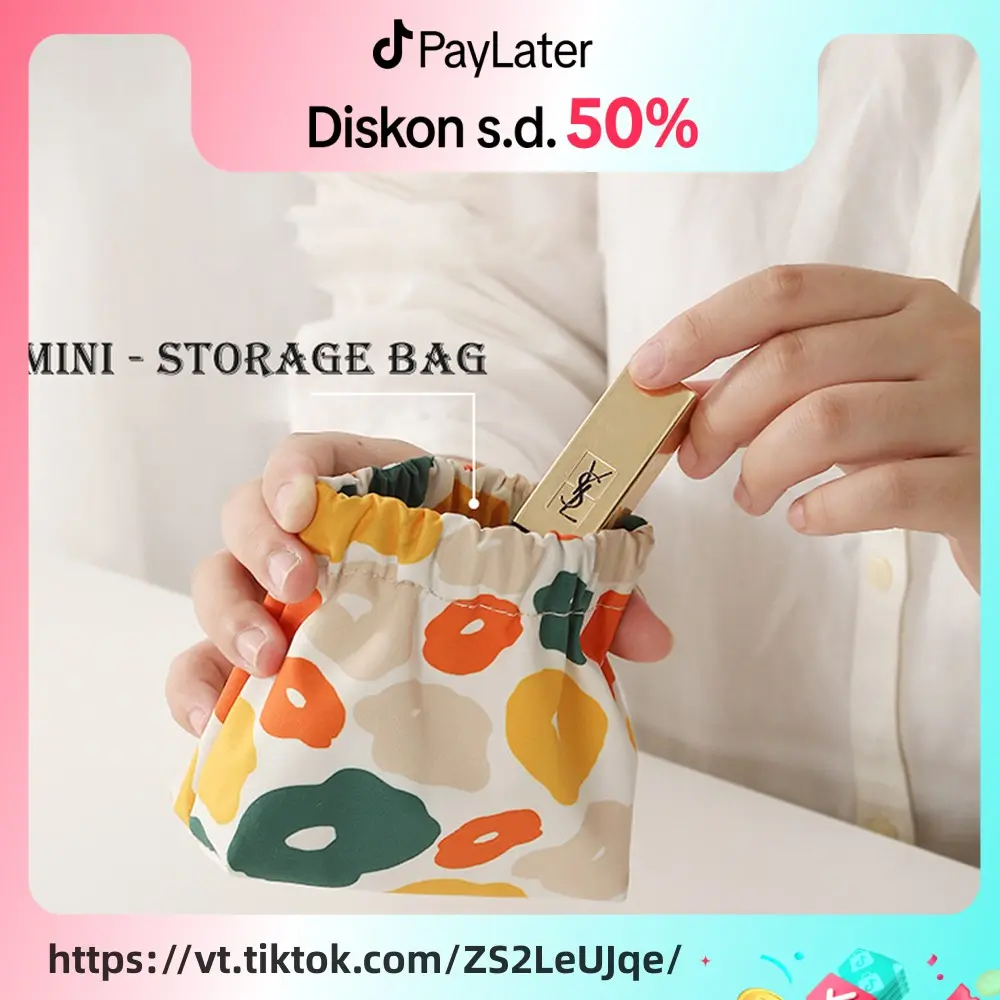 Tas Penyimpanan Lipstick Kosmetik tas mini Pembalut wanita Kabel Data / Earphone / Usb / Multifungsi Portable Bentuk Kotak Motif Kartun Gift Kain