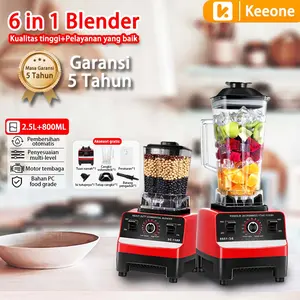 (BISA COD)Keeone Blender 2.5L+800ML 220V 6 Pisau Blender Buah Multifungsi  Juicer Bahan PC Food Grade Mesin Blender Mixer lce Crusher Jus Sayuran Jus Sereal Gilingan Smoothie Getar Merah Penggiling blender