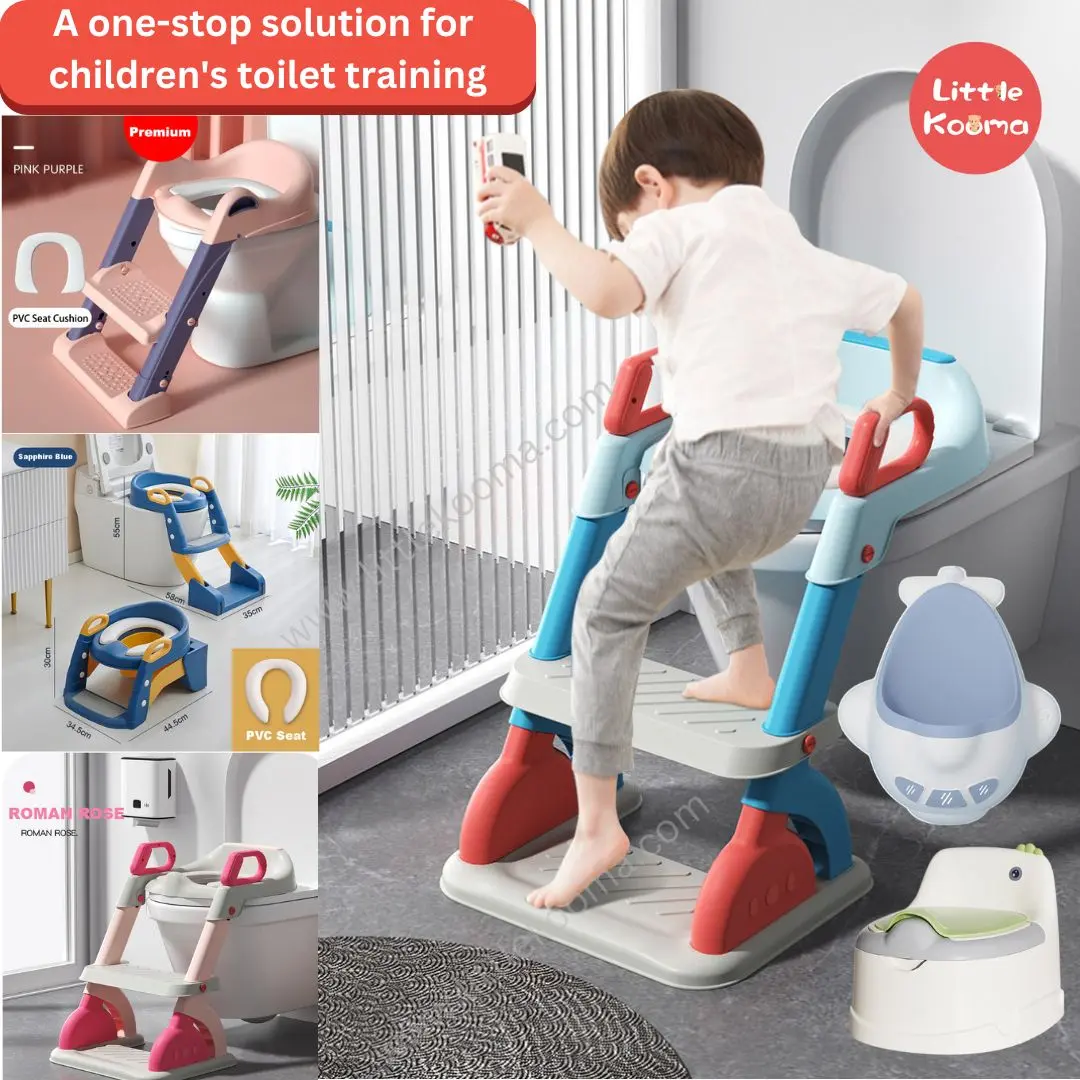 Baby Toddler Kids Boy Girl Standard Potty Training Seat with Ladder Toilet Seat with Step Stools Non-Slip Potty Chair with Splash Guard and Handles