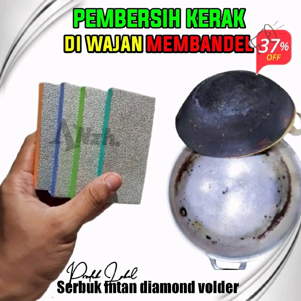 PEMBERSIH WAJAN PANCI GOSONG | PEMBERSIH KERAMIK KAMAR MANDI | PEMBERSIH KLOSET WC | PENGASAH PISAU GUNTING TUMPUL isi 1 pcs| pembersih