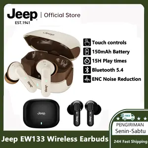 Jeep EW133 TWS Wireless Earphones Bluetooth 5.4 ENC Noise Cancellation HiFi Stereo Deep Bass in-Ear Earbud Gaming Headset with Mic
