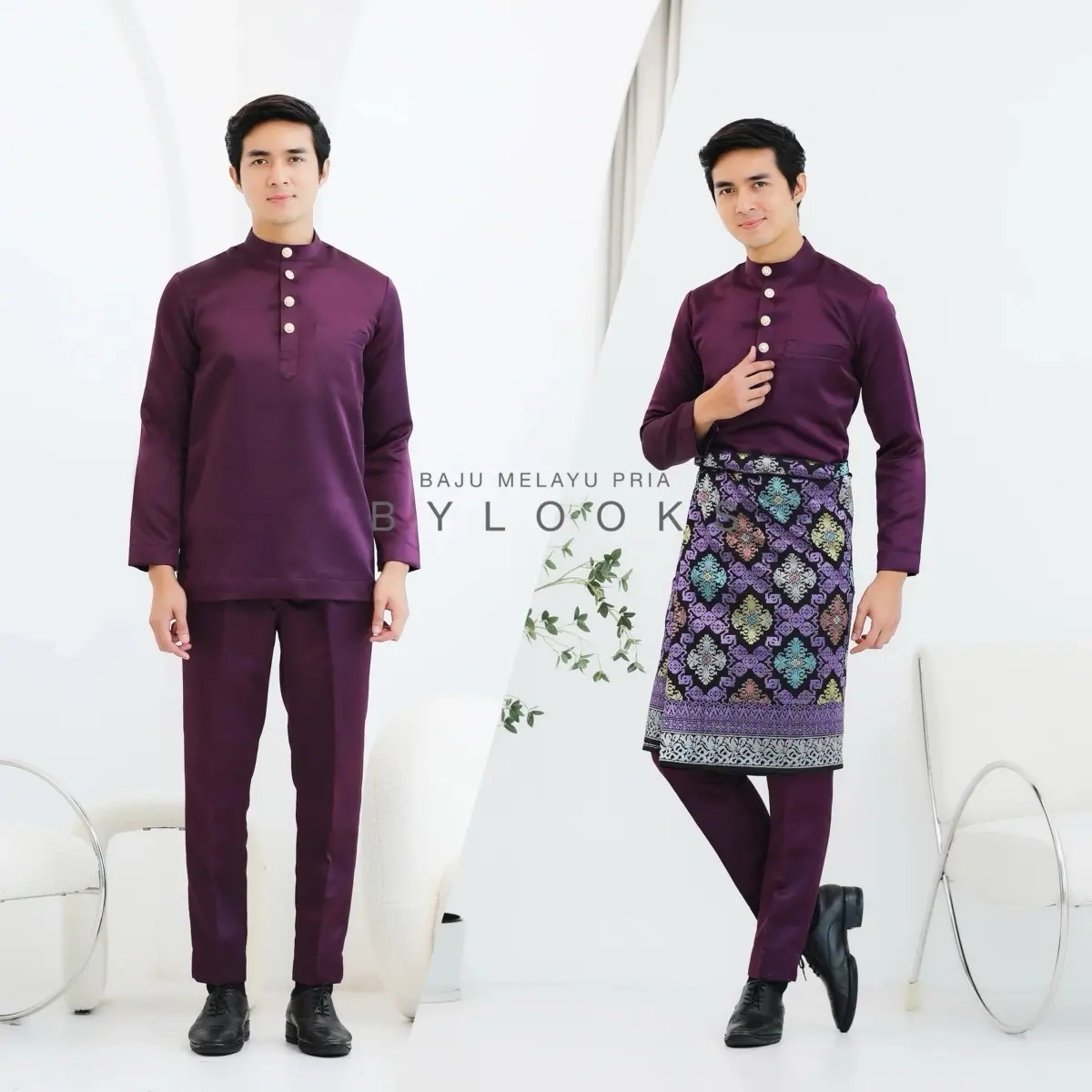 Setelan baju melayu pria baju teluk belanga baju cekak musang adat melayu Celana Dewasa