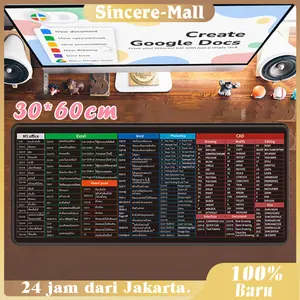 Office Excel Shortcut Keys Mouse Pad 30*60cm Alas Tetikus Tombol Pintas Inggris