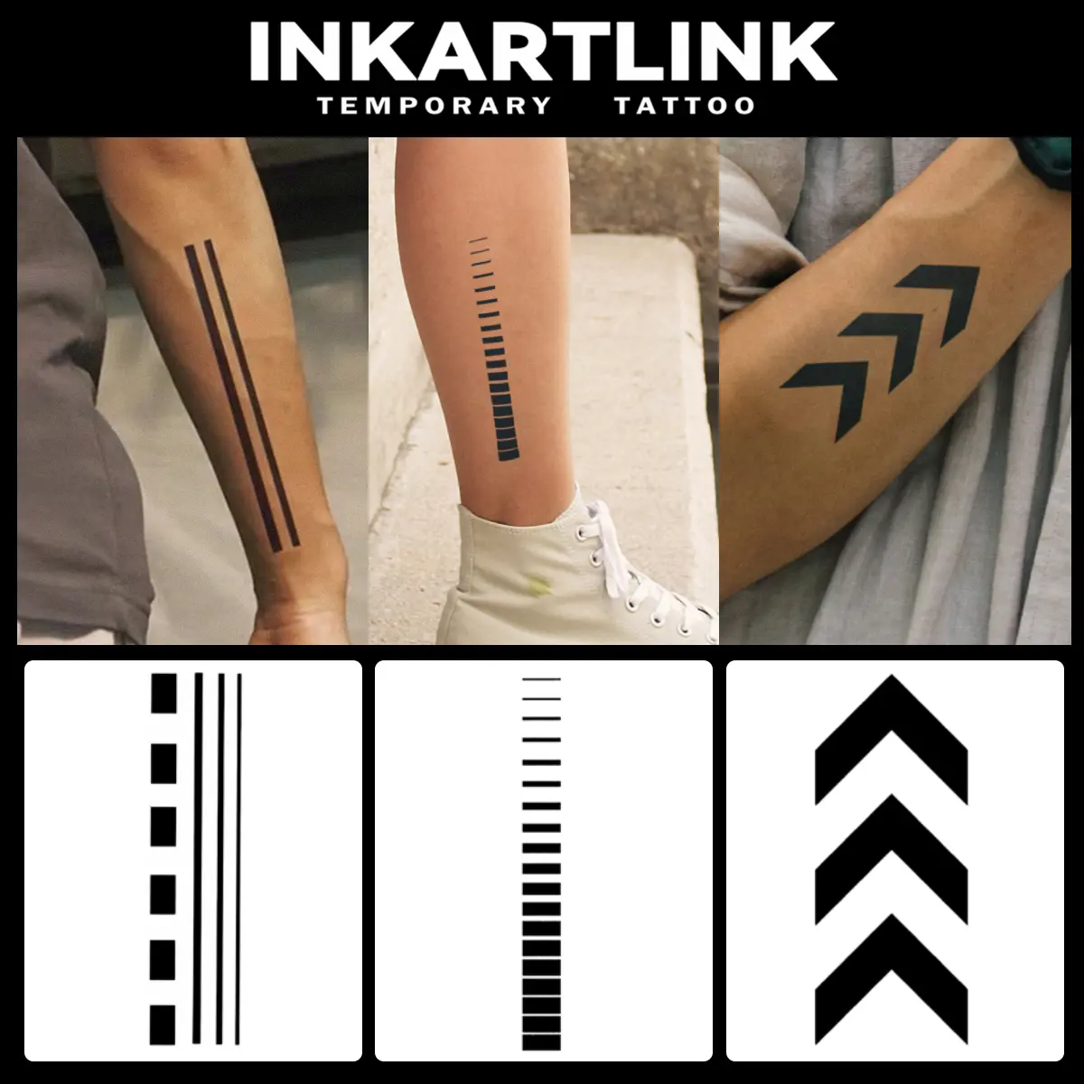 Minimalist Temporary Tattoo Stickers, Lasts 1-2 Weeks
