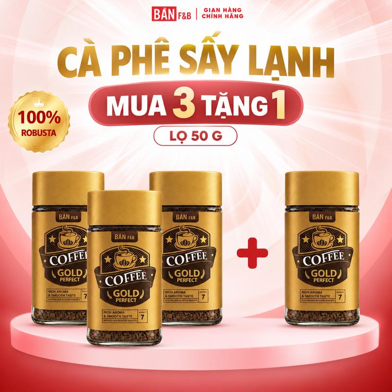 [MUA 3 TẶNG 1] Cà Phê Sấy Lạnh Robusta Nguyên Chất 50g - Cà Phê Hòa Tan Không Đường, Ít Calo – Bản F&B