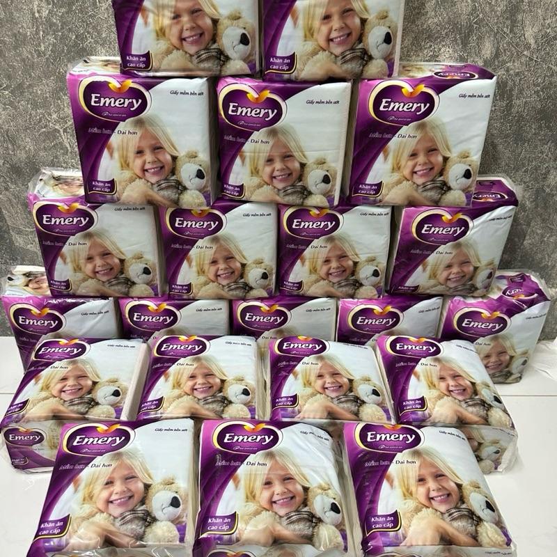 Combo 20 gói khăn giấy vuông Emery ( 50 tờ )khổ lớn kg mùi.