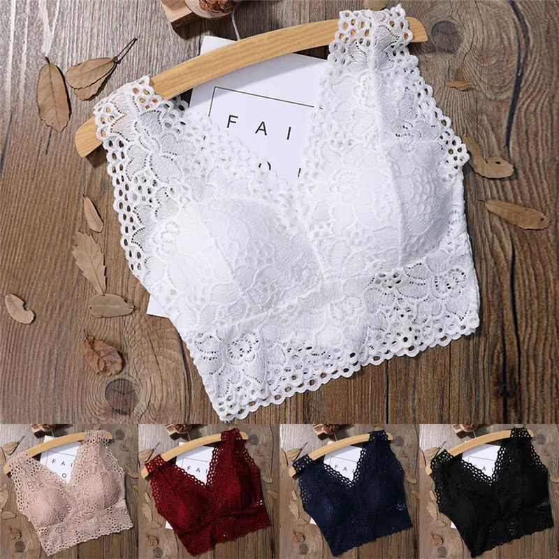 Áo Ngực Ren Hoa Cho Nữ, Bralette Không Dây Mỏng, Đồ Lót, Áo Ngực, Đồ Lót Gợi Cảm Top Thun