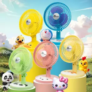 MIYOSHI Kipas Angin Karakter Ayam Bebek Hello Kitty Doraemon Panda Lucu untuk Anak Desk Fan Warna Cerah Desain Menggemaskan Cocok untuk Ruangan Anak