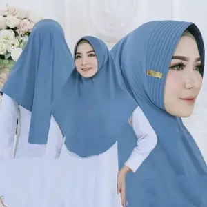 100rb dpt 10pcs hijab bergo hamidah size L label akrilik by fanza hijab Instan