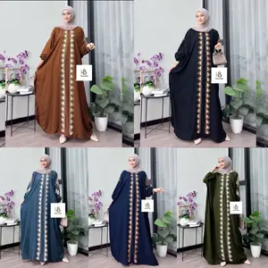 Kaftan Motif Maimunah Ld 180 cm - Baju Muslim Wanita Panjang Nyaman - Hitam viral