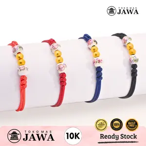 Gelang Tali Emas Giok Bunga Kadar 10 Karat - Toko Mas Jawa