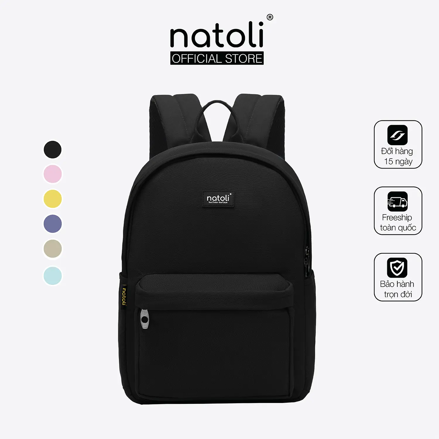 Balo đi học thương hiệu NATOLI nhiều ngăn chống nước tốt - Basic Backpack B2