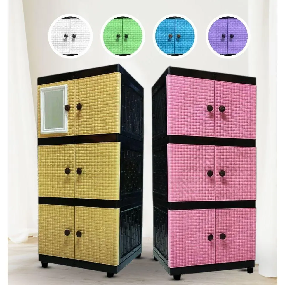 Lemari Plastik Susun 3 Bambu Galaxy Furniture