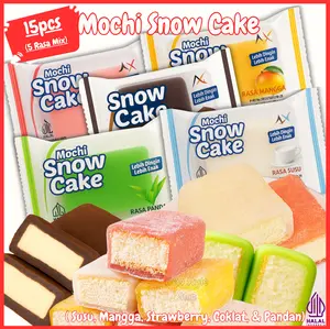 MOCHI SNOW CAKE BELI 14+1 GRATIS MIX RASA Strawberry, Mangga, Cokelat, Pandan & Susu / Osmanthus Cake / Snow Cake / Mochi Lembut Isi Bolu
