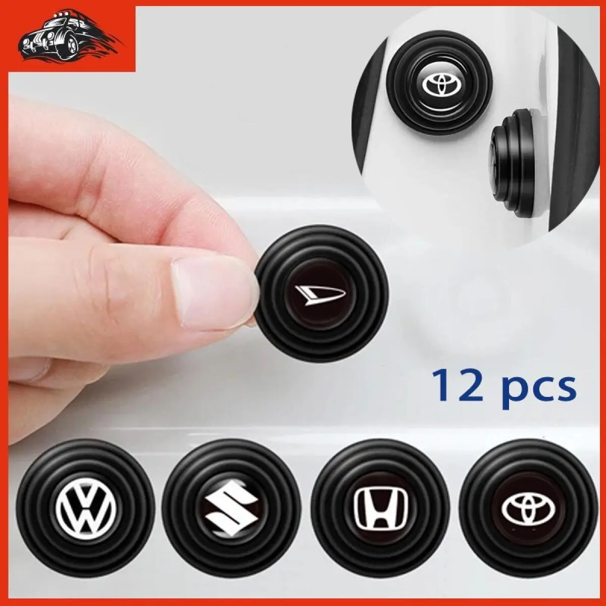 [Gaode] 12PCS Peredam Pintu Mobil Universal Silikon Auto Door Shock Stiker Untuk Toyota Honda Daihatsu Suzuki Nissan Mitsubishi Aksesoris Car